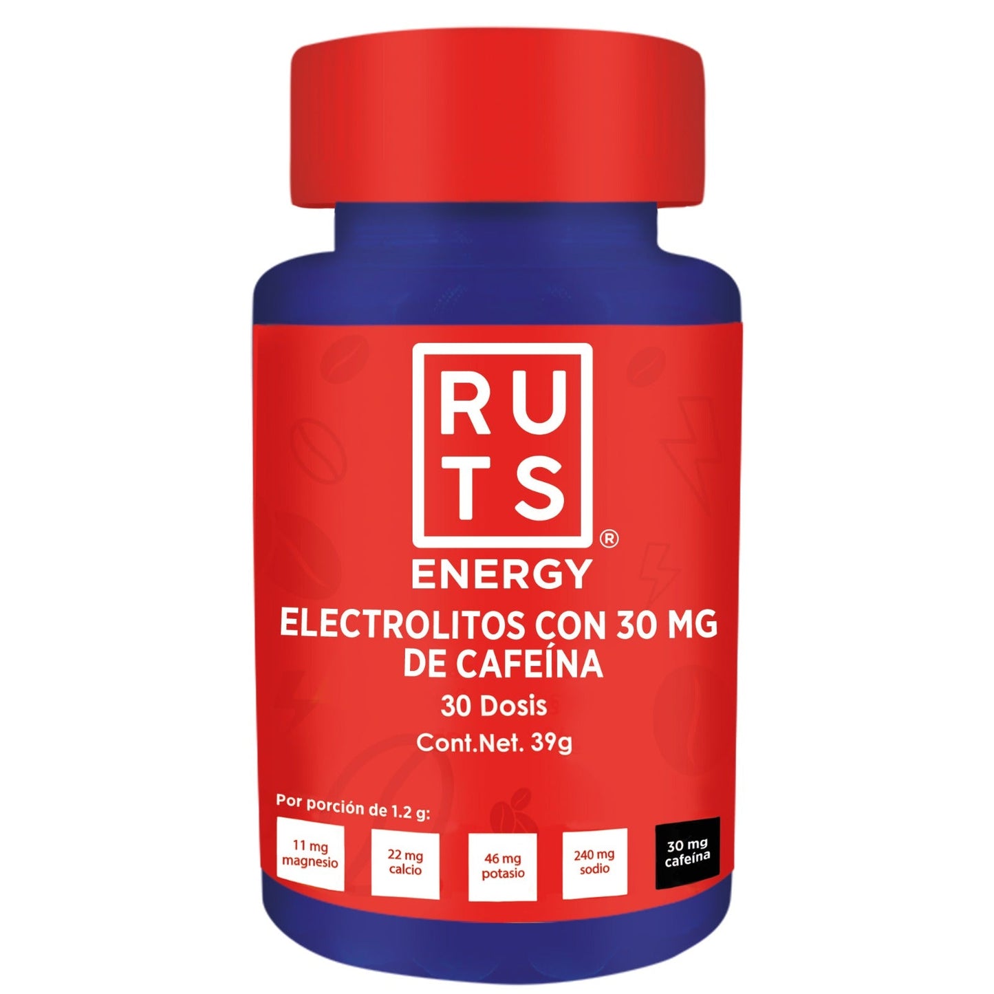 RUTS Energy - ELECTROLITOS + 30 ó 60 mg de Cafeína